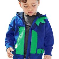 D-XinXin Children's Cartoon Dinosaur Zipper Coat Children's Dinosaur Patterned Suit Jacket (Blue, 4T)