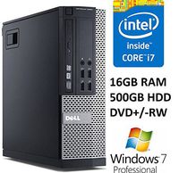 Dell Optiplex 9020 SFF Premium Business Desktop PC, Intel Core i7 Processor 3.40GHz, 16GB DDR3 RAM, 500GB HDD, DVD+/-RW, Windows 7 Professional (Renewed)