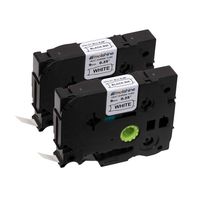 Molshine Compatible Heat Shrink Tube Label Tape, Replacement for Brother HSe221 HSe-221 HS-221 HS221 Black On White 9mm x 1.5m (3/8 inch x 4.9 feet), 2 Pack