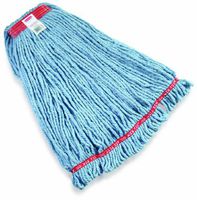 Rubbermaid Commercial FGA21306BL00 Web Foot Shrinkless Wet Mop, Large, 1-inch Red Headband, Blue