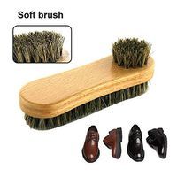 memorytime Wooden Handle Shoes Boots Clothes Brush Soft Polishing Cleaner Khaki