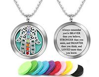 7 Chakra Aromatherapy Essential Oil Diffuser Necklace Stainless Steel Locket lnspirational Pendant