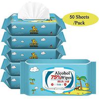 75% Alcohol Wet Wipes Antiseptic Cleaning Disinfectant Wipes 60 Sheets/Pack Portable Sterilization Wipes Wet Wipes for Tourism, Hotel, Restaurant, Home, Office, Car (One Packs)