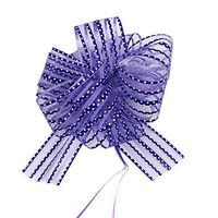 Allgala 12-pc 6" Large Everyday Pull Bows, Purple Polka Dots