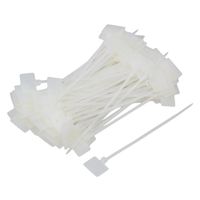 RDEXP White 100mm Length Zip Ties Cable Mark Ethernet Wire Power Label Tags Marking Straps Set of 100