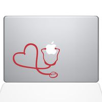 The Decal Guru Heart Doctor Decal Vinyl Sticker, 13" MacBook Air, Red (1417-MAC-13A-DR)