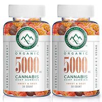 (2-Pack) Organic Hemp Chewy Bears - 5000MG - Active Joint & Muscle Relief, Better Sleep, Sweet & Sour, Infused with Colorado Grown Hemp, Rich in Omega 3-6-9 & Vitamin E, Non-GMO, Vegan.