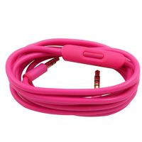 Replacement Audio Aux Cord Extension Cable Wire with Mic Compatible with Beats by Dre Solo 3 2 / HD/Studio 3 2 /Pro/Detox/Wireless/Mixr/Headphones (Pink with Mic)