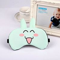 Outflower Cute Cartoon Smiley Face Blindfold Shading Sleep Mask Travel Lunch Break Sleep Goggles with Ice Bag Green
