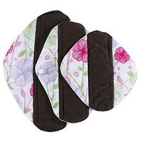 melupa Bamboo Reusable Sanitary Pads - Cloth Sanitary Pads | Light Incontinence Pads | Washable Menstrual Pads - 3 Pack Pads