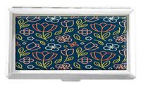March Pattern Beautiful Floral Flower Tulip Design Unisex Stainless Steel Cigarette Holder Case Protection Credit Business Card Storage Box Pocket/Wallet