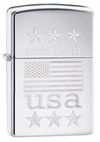 Zippo Personalized Message Engraved on Backside Customized American Flag Patriotic Windproof Lighter (Style39)
