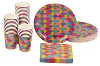 Disposable Dinnerware Set - Serves 36 - Mermaid Party Supplies for Kids Birthdays, Includes Paper Plates, Napkins, Cups