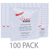 Cobra Decontamination Wipes 100PK, Safe and Effective Relief From Pain and Burning of Non-Lethal Pepper Agents