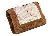 Plaid Bowknot Rechargeable Plush Hand Warmer Explosion-Proof Safe Portable Electric Hot Water Bottle Warmming Bag with Stuffed Soft Detachable Cover