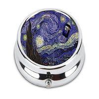 OceanArt Custom Doctor Who TARDIS Starry Night Unique Silver Tone Round Pill Box Medicine Tablet Organizer or Coin Purse