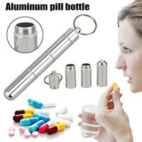 SUJING Aluminum Pill Box Case Organizer Outdoor Medicine Bottle Key Ring Small Drug Holder Pill Container