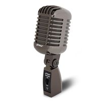 Classic Retro Dynamic Vocal Microphone - Old Vintage Style Metal Unidirectional Cardioid Mic with XLR Cable - Universal Stand Adapter - Live Performance Studio Recording - Pyle Pro PDMICR68BK (Black)