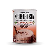 NaturesPlus SPIRU-TEIN Shake - Cappuccino Flavor - 2.2 lbs, Spirulina Protein Powder - Plant Based Meal Replacement, Vitamins & Minerals for Energy - Vegetarian - 32 Servings