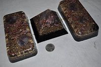 3 piece hand made orgone energy pyramid and brick set home system orgone healing crystal based anti EMF 3 energy devices for travel home or office decoration holiday or wedding gifts for her or him