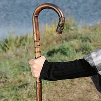 Premier 1 Supplies Jambis 54" Chestnut Shepherd's Crook for Sheep & Goats