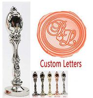 MNYR Vintage Custom Wedding Sealing Wax Seal Stamp Kit 2 Letter Heart Monogram Silver Metal Handle Custom Invitation Embellishment Christmas Gift Wrap Package Customize Personalized Wax Seal Stamp Set