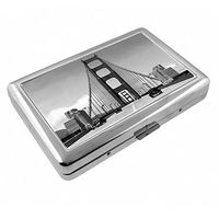 Retro San Francisco Golden Gate Bridge California S13 Metal Silver Cigarette Case Wallet Id Holder 4" X 2.75"