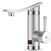 JXWWN Hot Water Heater Faucet, 3 Sec Instant Tankless Electric Kitchen Fast Heating Tap Water Faucet with LCD Digital Display. (3000W),A