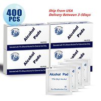 Alcohol Pads,400Pcs Alcohol Prep Pads Wipes, 6x3cm Individually Wrapped Swabs(Easy to Carry）for Glasses, Beauty Tools, Kitchens, Bathrooms, Computers, Cell Phones-100Pcs/Pack(6x3)
