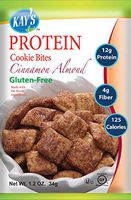 Kay's Naturals Protein Cookie Bites, Cinnamon Almond, Gluten-Free, Low Fat, Diabetes Friendly All Natural Flavorings, 1.2 Ounce (Pack of 12)