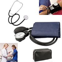 Manual Adult Size Deluxe Aneroid Sphygmomanometer - Professional Blood Pressure BP Monitor with Adult Cuff Set Sphygmomanometer Stethoscope Kit and Carrying Zipper case FDA