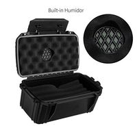 15 Cigar Caddy Case Box Humidor Waterproof Travel Cigar Humidor Black Waterproof Dust-Proof Shockproof Home Travel -with Portable Handle, Easy to Carry Around.