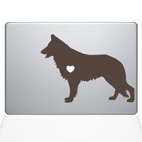 The Decal Guru I Love My German Shepherd Decal Vinyl Sticker, 13" MacBook Pro (2016 & Newer Models), Brown (1381-MAC-13X-BRO)