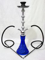 BLUE DREAM 26" Large 2 Hose Hookah Pipe Sheesha Nargila for Shisha Smokers