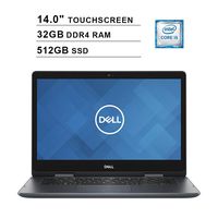 2020 Dell Inspiron 5000 14 Inch 2-in-1 Touchscreen Laptop (Intel 4-Core i5-8265U up to 3.9GHz, Intel UHD 620, 32GB DDR4 RAM, 512GB SSD, WiFi, Bluetooth, HDMI, Windows 10 Home) (Renewed)