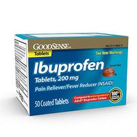 GoodSense Ibuprofen Tablets, 200 mg, Pain Reliever and Fever Reducer, 50 Count, Temporarily Relieves Minor Aches and Pains Due to: Headaches, Minor Pain of Arthritis, and the Common Cold