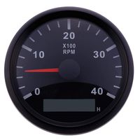 ELING Waterproof Tachometer REV Counter RPM Gauge with Hour Meter 0-4000RPM 85mm 9-32V with Backlight