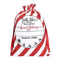 Fannybuy Santa Sack Personalized Bags Large Drawstring Canvas Burlap Bag Drawstring Delivery Extra Large Size 27.5"x19.5" (I)
