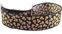 Halloween Candy Corn on Black Ribbon - 6 Yards x 1.5In