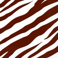 Lunch Napkins ZEBRA CHOCOLATE brown 36 count