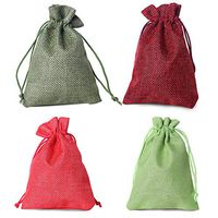 YiMeng 24 pcs Christmas Burlap Bags with Drawstring Gift Bags Christmas Small Treat Bags for irthday Party Snack Wrapping Wedding Gift Party Favor Merry X-mas