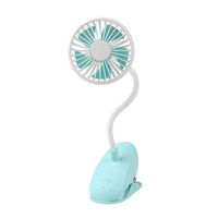 MCGMITT Stroller Fan Clip on, USB Rechargeable Mini Desk Fans Bendable and Portable for Baby Beds, Car Seat, Travel, Outdoor Camping (Blue)