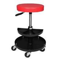 Adjustable Mechanics Creeper Seat Rolling Stool Pneumatic Chair Tray Padded Repair Shop Garage with 300 lbs Capacity
