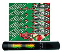 Herb Airtight Tube Pocket Protector with Juicy Jay's Watermelon 1.25 Flavored Hemp Rolling Papers 5 Count DC Crafts Nation- Rasta Skull
