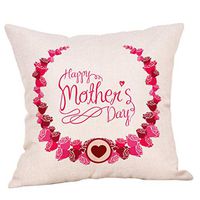 Rosiest Creative Seat Cushion Cover Happy Mother's Day Festival Sofa Bed Home Decoration Cushion Cover Suitable for Living Room Bedroom (A)