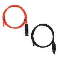 1 Pair Black + Red 12AWG(4mm²) Solar Cable MC4 Solar Adaptor Cable Solar Panel Extension Cable Wire MC4 Connector Solar Extension Cable with MC4 Female and Male Connectors (3FT-1D)