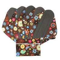 Hi Sprout Bamboo-Charcoal Reusable Sanitary Pads, Cloth Mama Menstrual Pads, Brown Flowers (WSDL03)