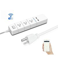 WiFi Smart Power Strip with 3 AC Outlets and 2 USB Ports 6Ft Cord Surge Protector Flat Plug with Compatible with Alexa Google Via Android iOS (White)