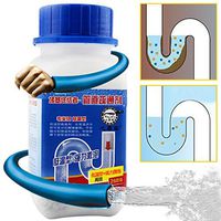 Powerful Sink and Drain Cleaner, Juner Magic Bubble Bombs Fast Foaming Pipe Cleaner Deodorant Chemical Powder Dredge Agent for Kitchen Toilet Pipeline Dredging Quick Cleaning, 268g