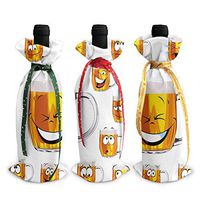 GUHurieir Face Beer Cup Novelty Colorful Eye Attract 3Pcs Wine Bottle Cover Decoration Cover Bags Wine Bottle Bags Party Gift Wedding Christmas 3Pcs